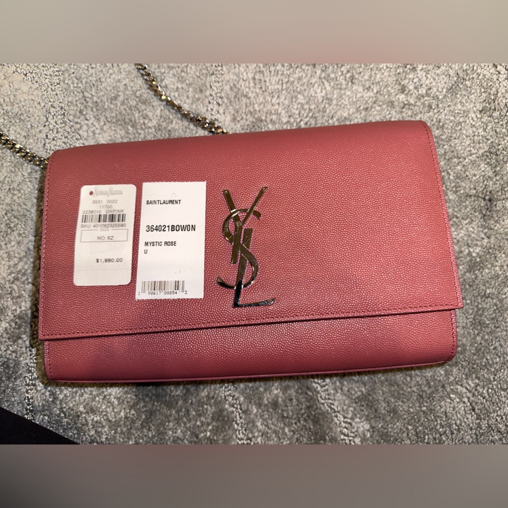 YVES SAINT LAURENT Pink Pebbled Leather Small Kate Bag - Picture 2 of 6